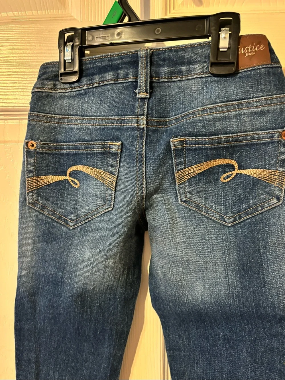 Justice Dark Blue Denim Jeans with Copper Accents - Girls 6R
